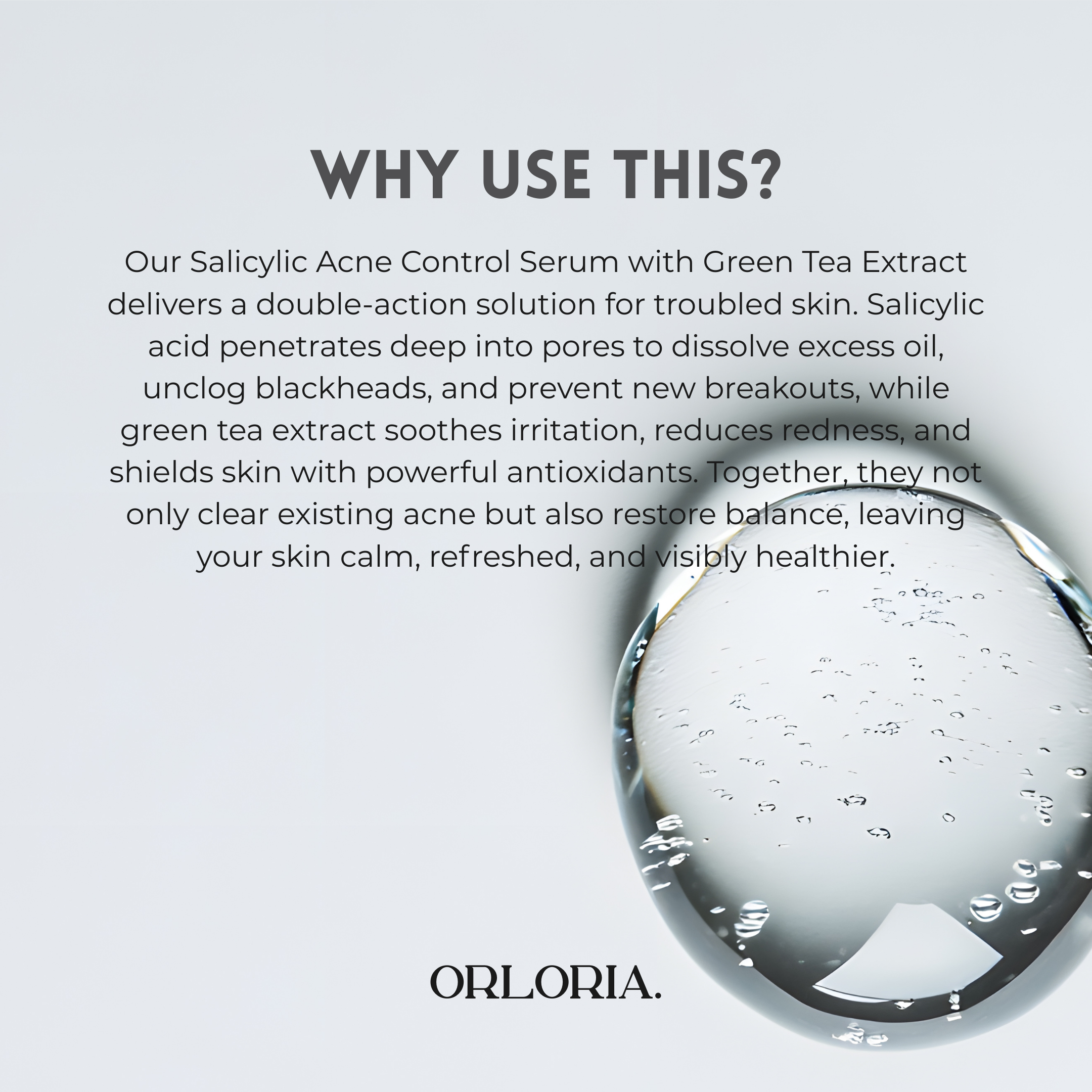 Salicylic Acid 1% Acne Face Serum with Green Tea Extract