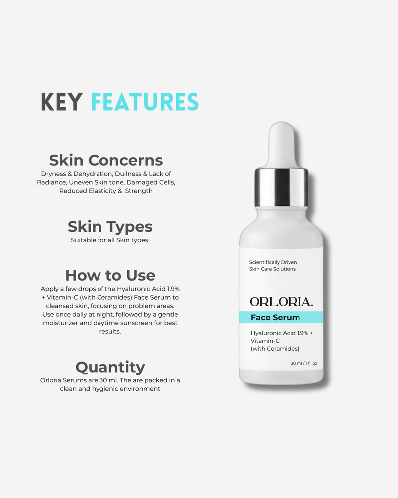 Hyaluronic Acid 1.9% + Vitamin-C Face Serum with Ceramides